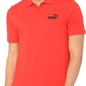 Puma Solid Men Polo Neck Red T-Shirt