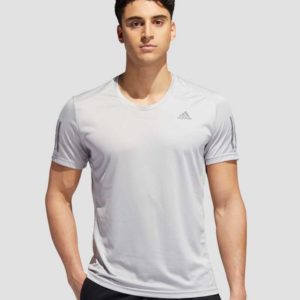 Adidas Solid Men Round Neck Grey T-shirt